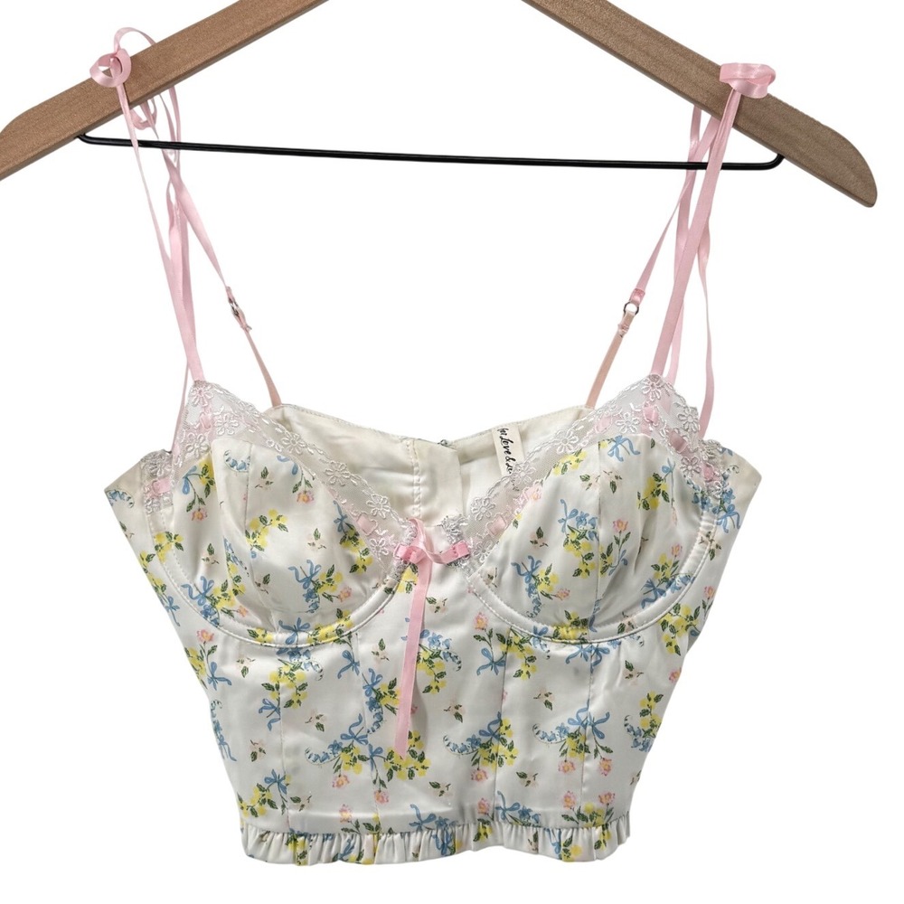 For Love & Lemons x Victoria's Secret Charlotte Bustier Top Small Floral Cottage